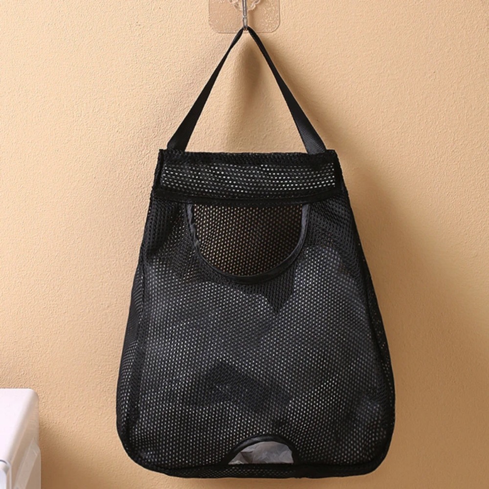 Kitchen Appliances Storage - Wandhangende mesh plastic zakorganizer, wasbare boodschappentasdispenser,