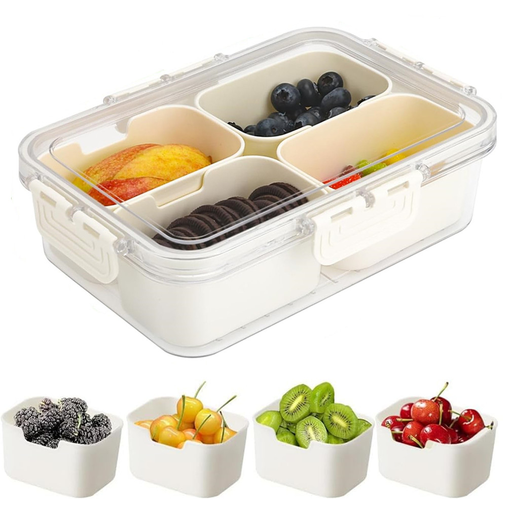 Kitchen Appliances Organizer - Draagbare voedselbewaarbox, snackbox, 4 compartimenten met