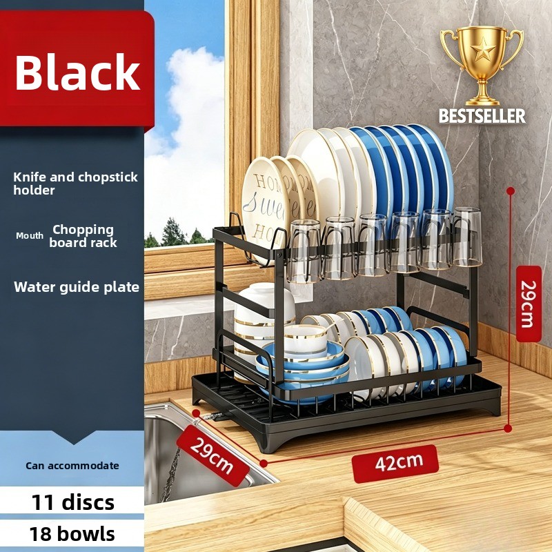 Kitchen Appliances Storage - Dubbellaags grote capaciteit afdruiprek voor afwas