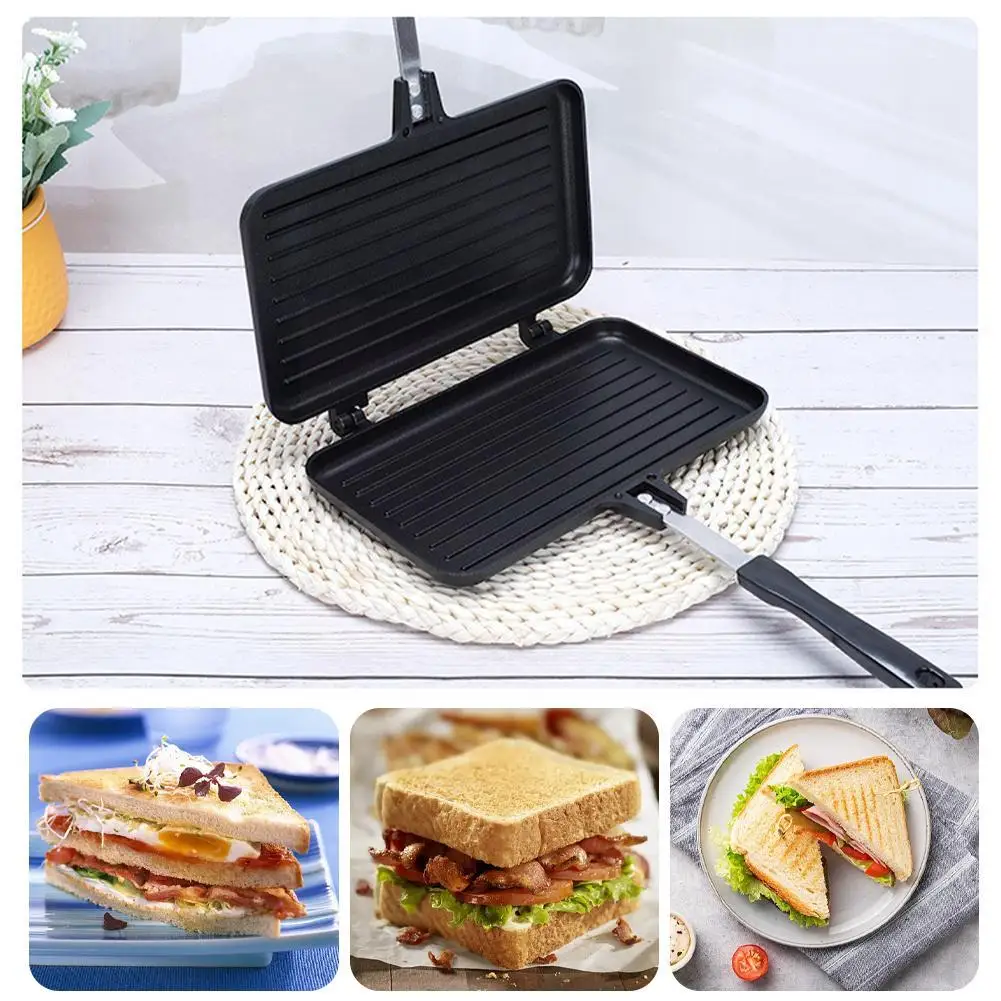 Sandwich Press Grill - Dubbelzijdig Koekenpan Non-stick Sandwich Maker Wafel