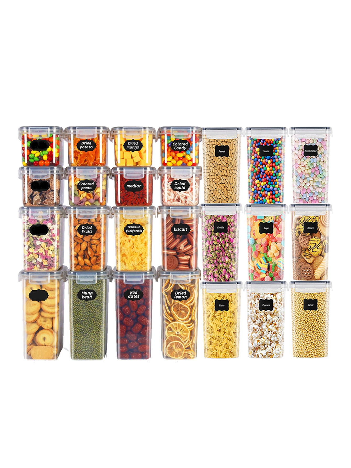 Kitchen Appliances Organizer - 48 stuks, verzegelde voedselbewaarcontainers met deksels,