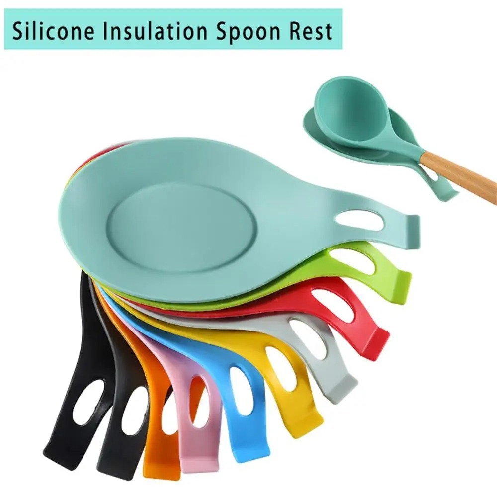 Kitchen Appliances Storage - Siliconen Warmte-isolatie Lepel Gebruiksvoorwerp Houder Fornuis