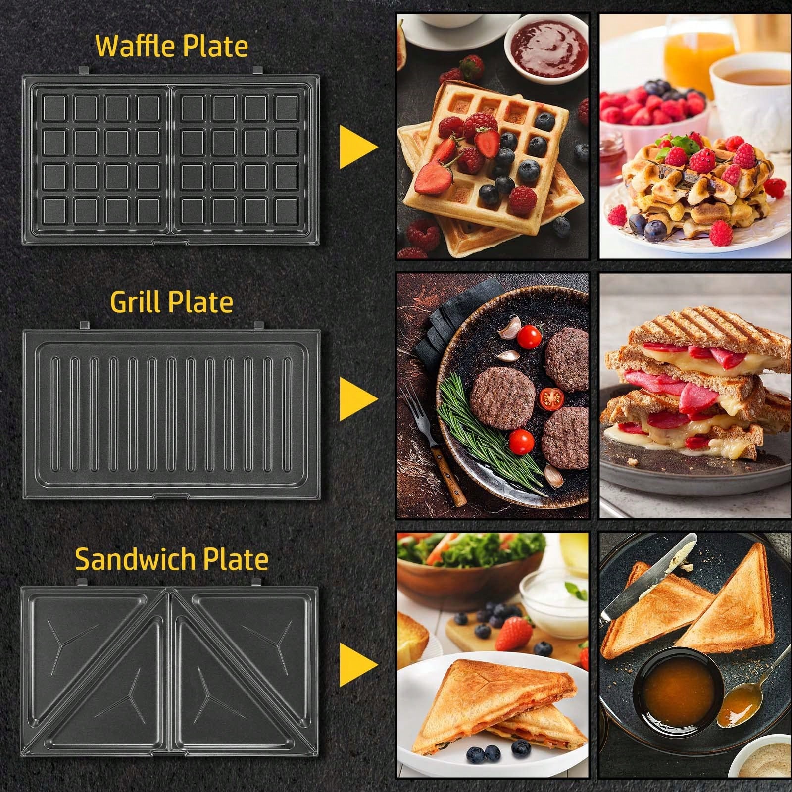 3-in-1 Sandwich-wafelijzer 750 - Sandwich Press Grill recensie en prijs