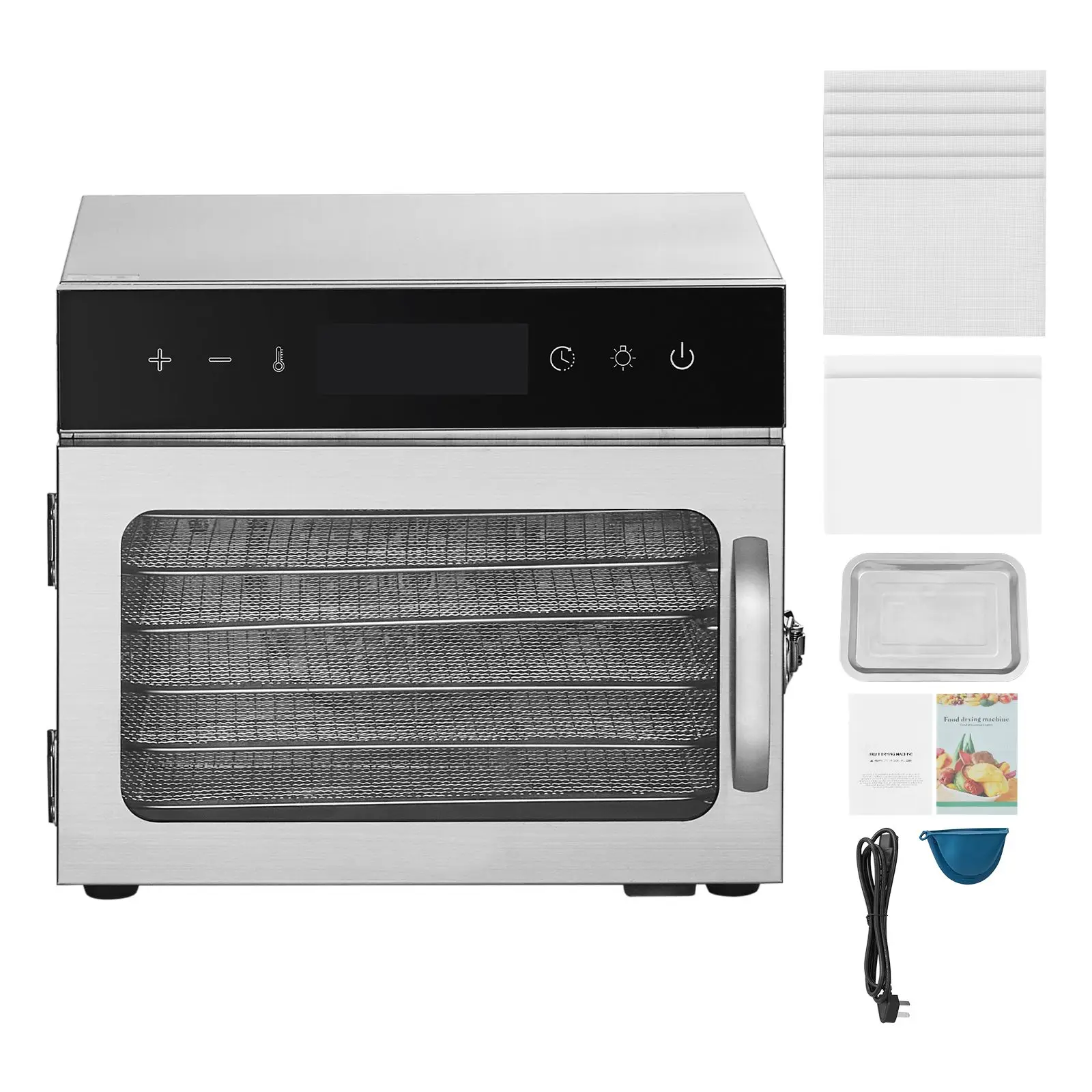 Voedseldroger, 6 roestvrijstal - Dehydrator Tray Electric recensie en prijs