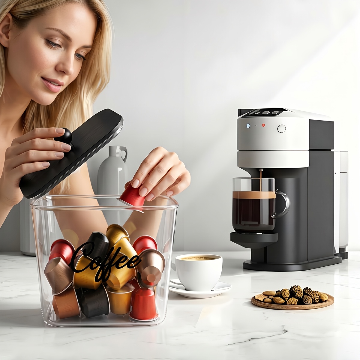 Koffiepodhouder met deksels, p - Kitchen Appliances Organizer recensie en prijs
