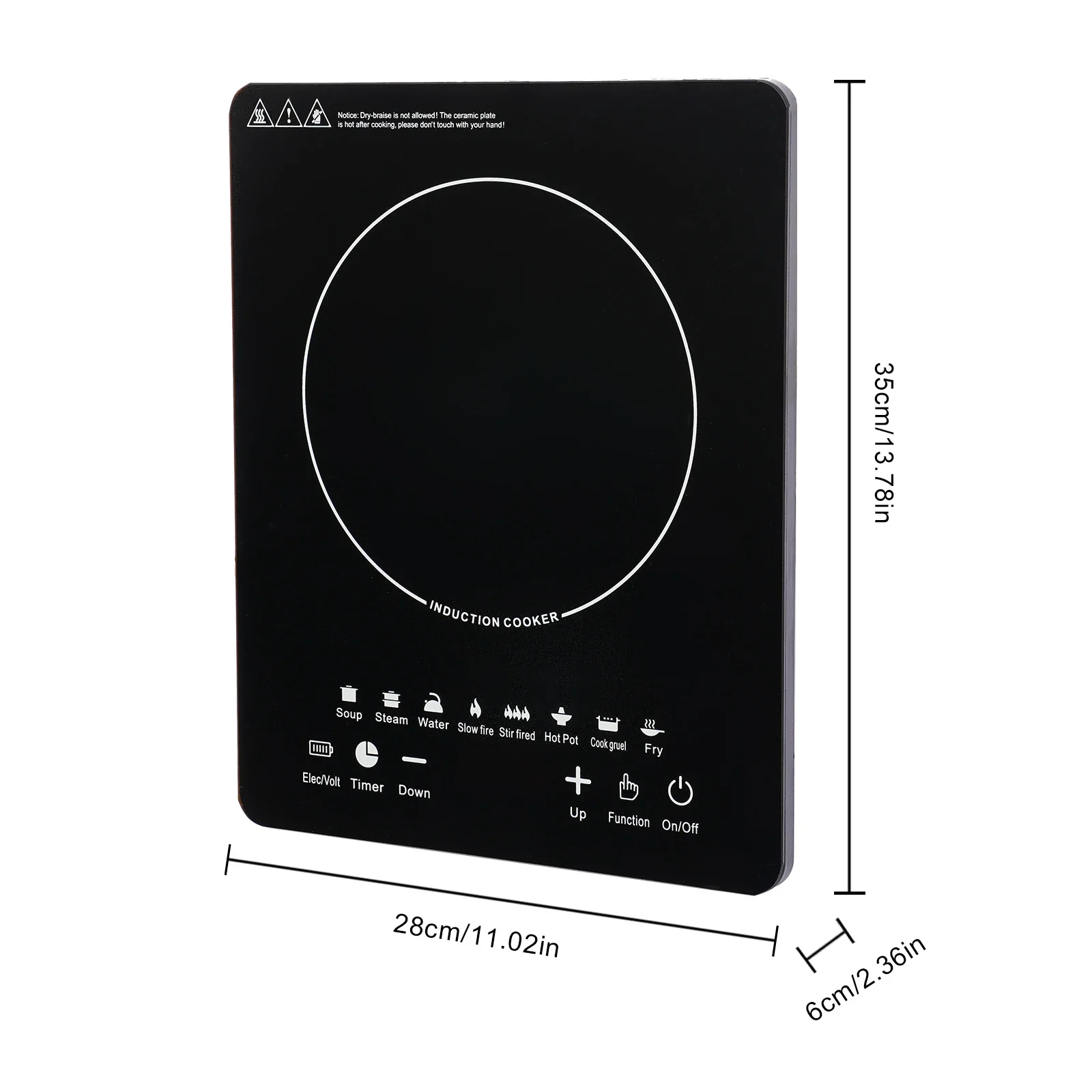 750W slimme draagbare inductie - Induction Cooktop Portable recensie en prijs