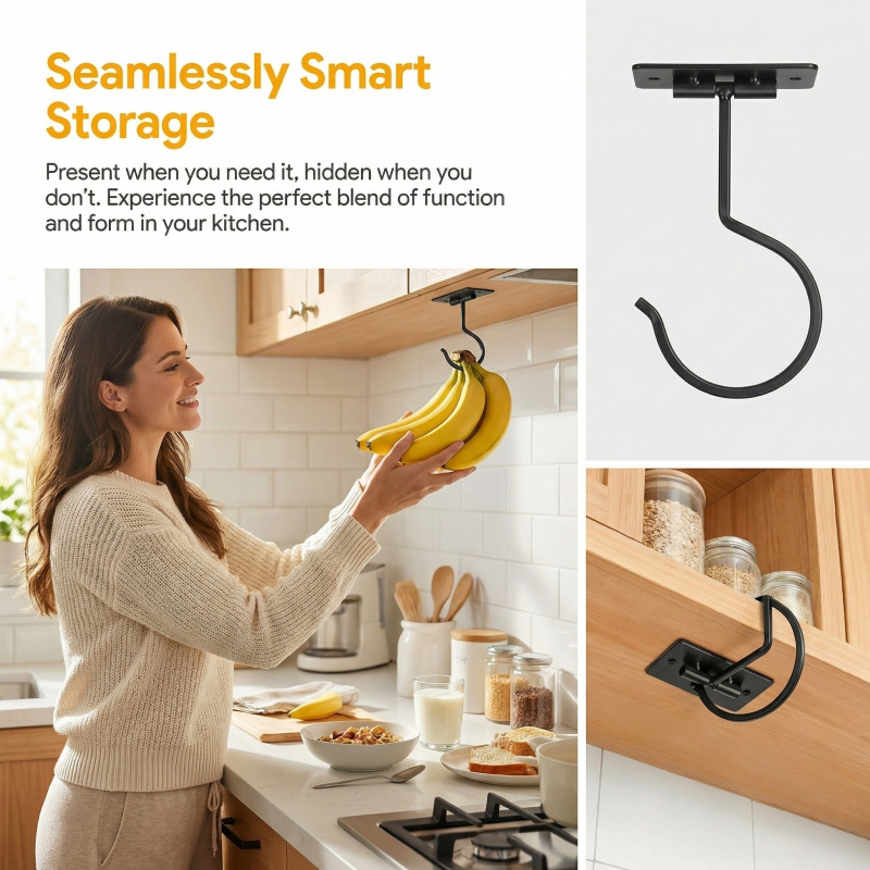 Zwart metalen zelfklevende ban - Kitchen Appliances Organizer recensie en prijs